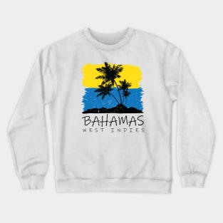 Bahamas National Colors with Palm Silhouette Crewneck Sweatshirt